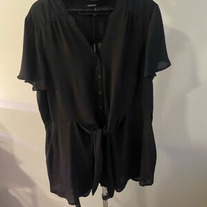 Torrid Black Button-Front Blouse
